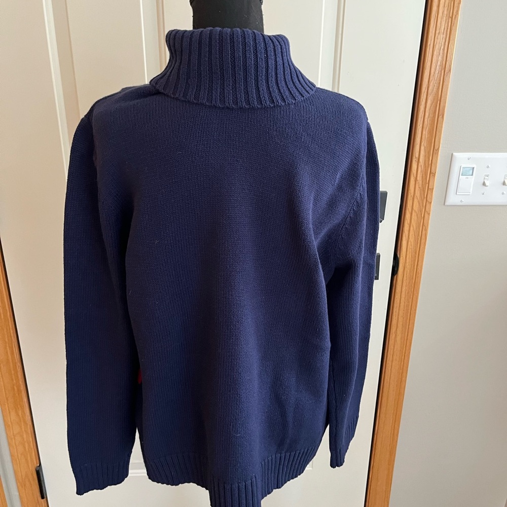 New Vintage women’s Field Gear cotton blue pull over turtleneck sweater. Large - Picture 3 of 14